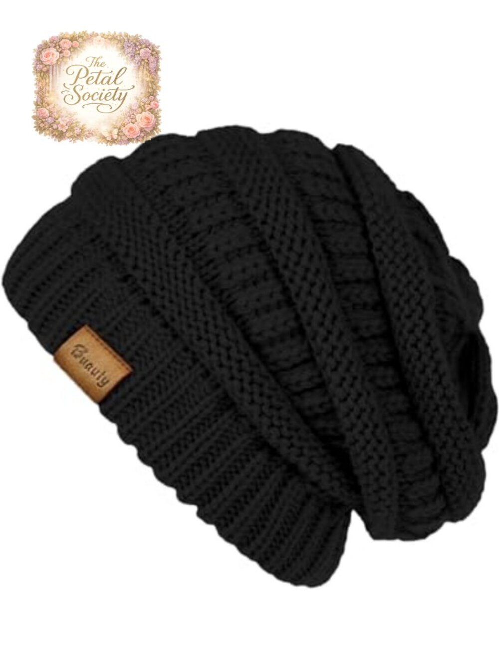 Cable Knit Slouchy Beanie Chunky Skull Cap Warm Winter Hat for Cold Weather